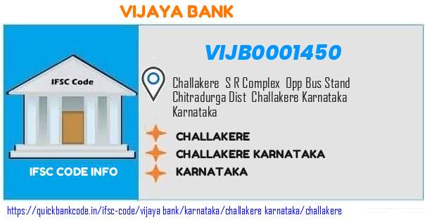 Vijaya Bank Challakere VIJB0001450 IFSC Code