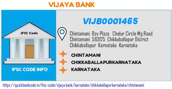 Vijaya Bank Chintamani VIJB0001465 IFSC Code
