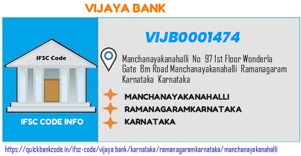 Vijaya Bank Manchanayakanahalli VIJB0001474 IFSC Code