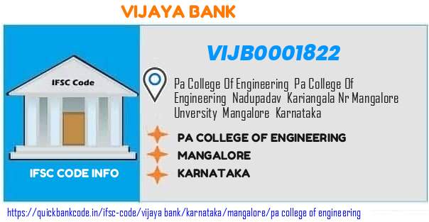 Vijaya Bank Pa College Of Engineering VIJB0001822 IFSC Code