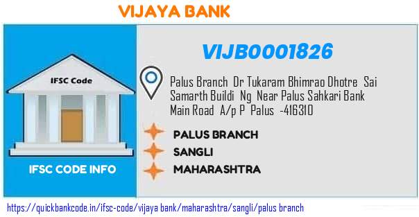 Vijaya Bank Palus Branch VIJB0001826 IFSC Code