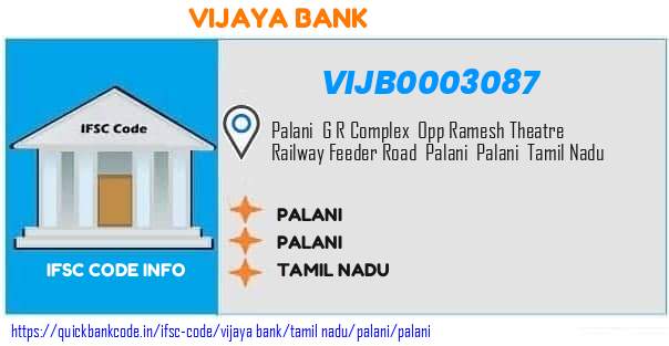 Vijaya Bank Palani VIJB0003087 IFSC Code