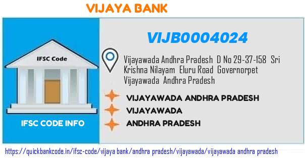 Vijaya Bank Vijayawada Andhra Pradesh VIJB0004024 IFSC Code
