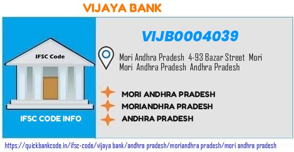 Vijaya Bank Mori Andhra Pradesh VIJB0004039 IFSC Code
