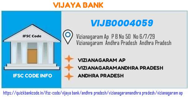 Vijaya Bank Vizianagaram Ap VIJB0004059 IFSC Code