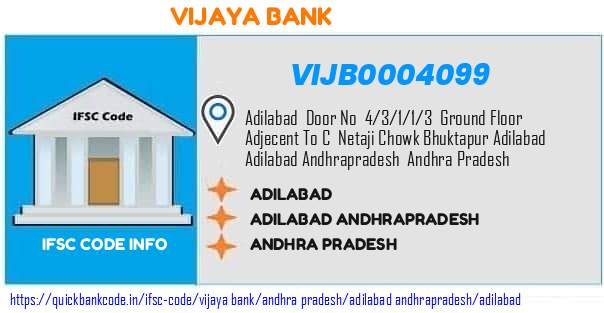 Vijaya Bank Adilabad VIJB0004099 IFSC Code