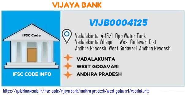 Vijaya Bank Vadalakunta VIJB0004125 IFSC Code
