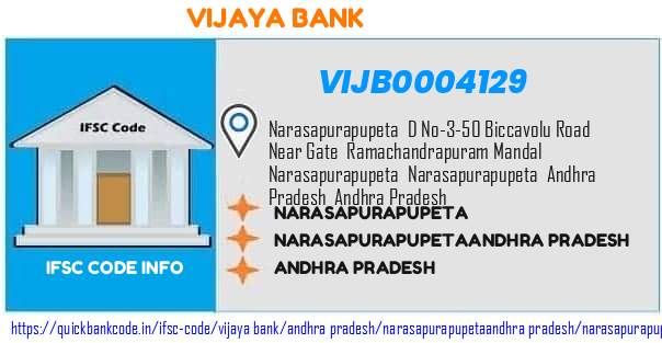 Vijaya Bank Narasapurapupeta VIJB0004129 IFSC Code
