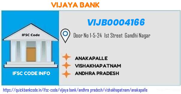 Vijaya Bank Anakapalle VIJB0004166 IFSC Code