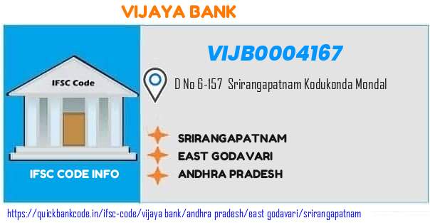 Vijaya Bank Srirangapatnam VIJB0004167 IFSC Code