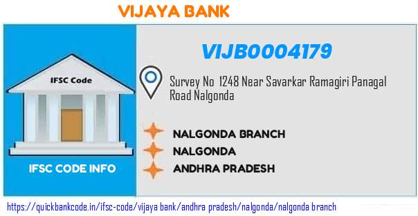 Vijaya Bank Nalgonda Branch VIJB0004179 IFSC Code