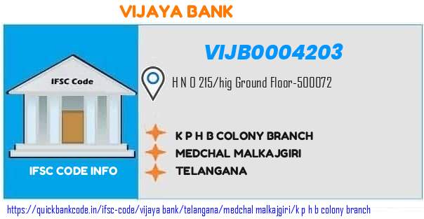 Vijaya Bank K P H B Colony Branch VIJB0004203 IFSC Code