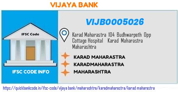 Vijaya Bank Karad Maharastra VIJB0005026 IFSC Code