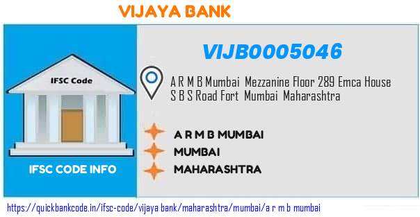 Vijaya Bank A R M B Mumbai VIJB0005046 IFSC Code