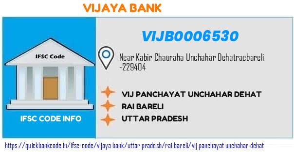 Vijaya Bank Vij Panchayat Unchahar Dehat VIJB0006530 IFSC Code