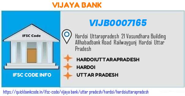 Vijaya Bank Hardoiuttarapradesh VIJB0007165 IFSC Code