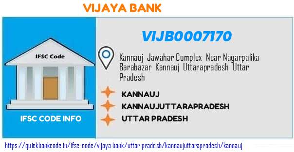 Vijaya Bank Kannauj VIJB0007170 IFSC Code