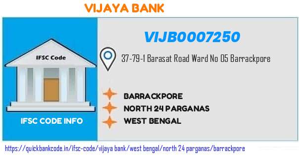 Vijaya Bank Barrackpore VIJB0007250 IFSC Code