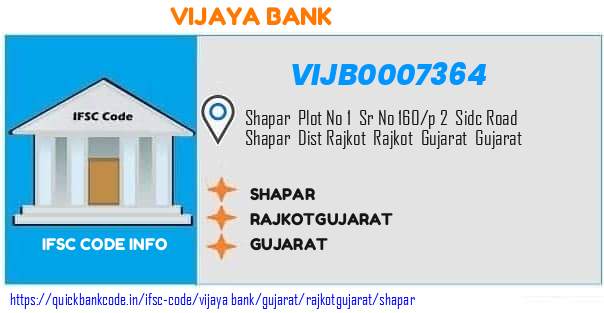 Vijaya Bank Shapar VIJB0007364 IFSC Code