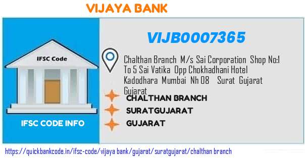 Vijaya Bank Chalthan Branch VIJB0007365 IFSC Code