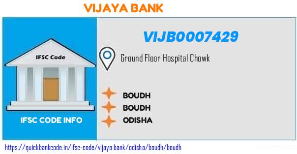 Vijaya Bank Boudh VIJB0007429 IFSC Code