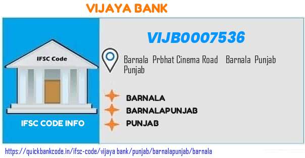 Vijaya Bank Barnala VIJB0007536 IFSC Code