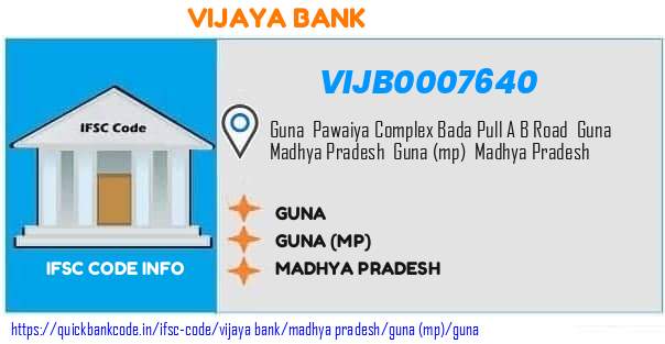 Vijaya Bank Guna VIJB0007640 IFSC Code
