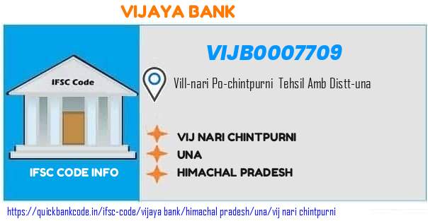Vijaya Bank Vij Nari Chintpurni VIJB0007709 IFSC Code