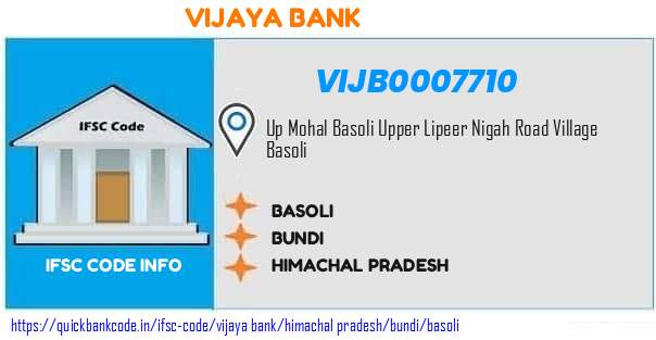 Vijaya Bank Basoli VIJB0007710 IFSC Code
