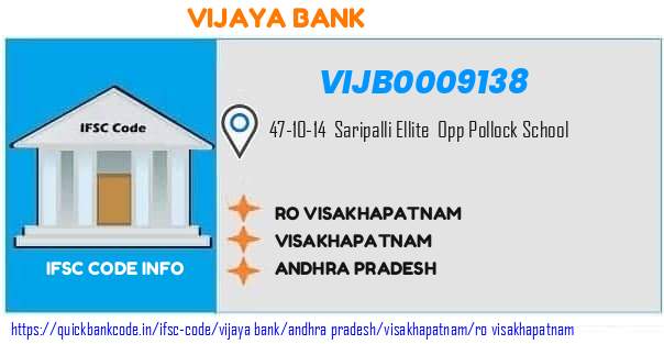Vijaya Bank Ro Visakhapatnam VIJB0009138 IFSC Code