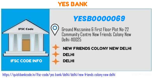 Yes Bank New Friends Colony New Delhi YESB0000069 IFSC Code