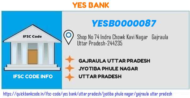 Yes Bank Gajraula Uttar Pradesh YESB0000087 IFSC Code