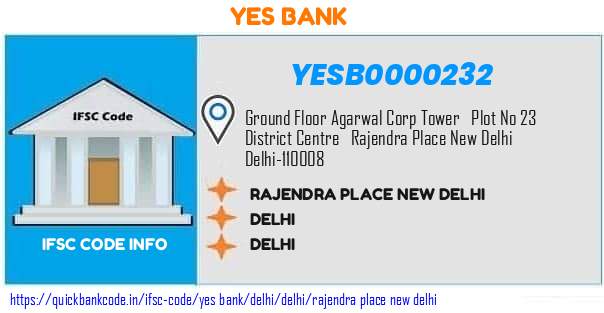 Yes Bank Rajendra Place New Delhi YESB0000232 IFSC Code