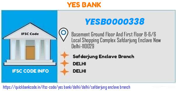 Yes Bank Safdarjung Enclave Branch YESB0000338 IFSC Code