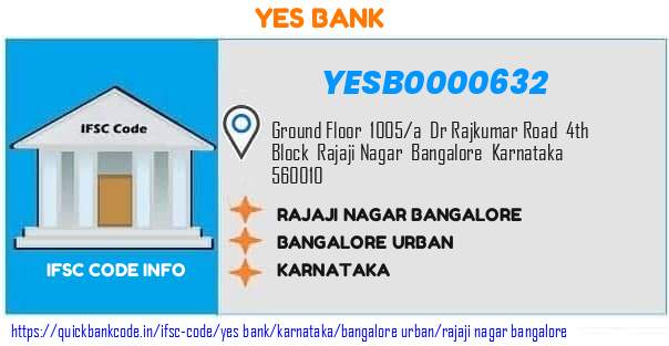 Yes Bank Rajaji Nagar Bangalore YESB0000632 IFSC Code