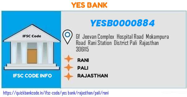Yes Bank Rani YESB0000884 IFSC Code