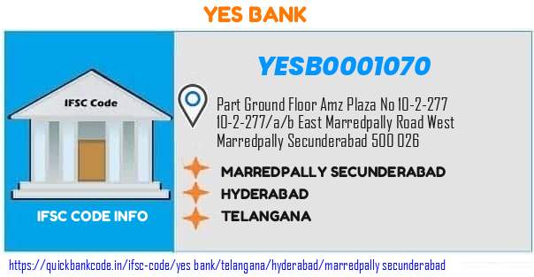 Yes Bank Marredpally Secunderabad YESB0001070 IFSC Code