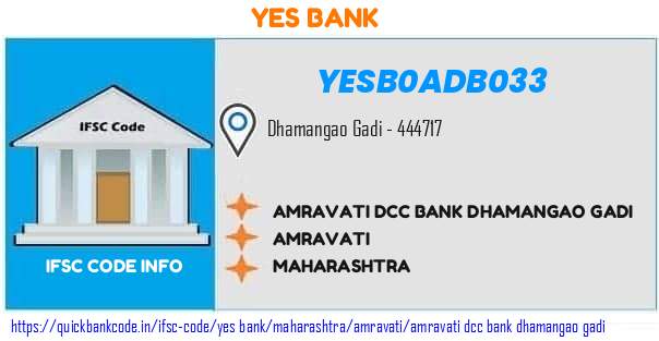 Yes Bank Amravati Dcc Bank Dhamangao Gadi YESB0ADB033 IFSC Code