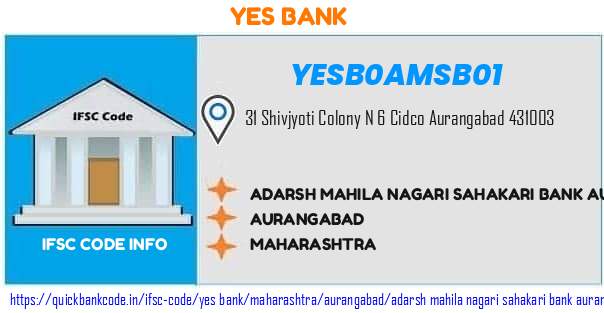 Yes Bank Adarsh Mahila Nagari Sahakari Bank Aurangabad YESB0AMSB01 IFSC Code