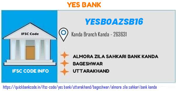 Yes Bank Almora Zila Sahkari Bank Kanda YESB0AZSB16 IFSC Code