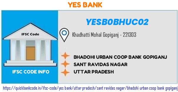 Yes Bank Bhadohi Urban Coop Bank Gopiganj YESB0BHUC02 IFSC Code