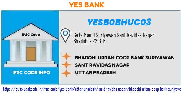 Yes Bank Bhadohi Urban Coop Bank Suriyawan YESB0BHUC03 IFSC Code