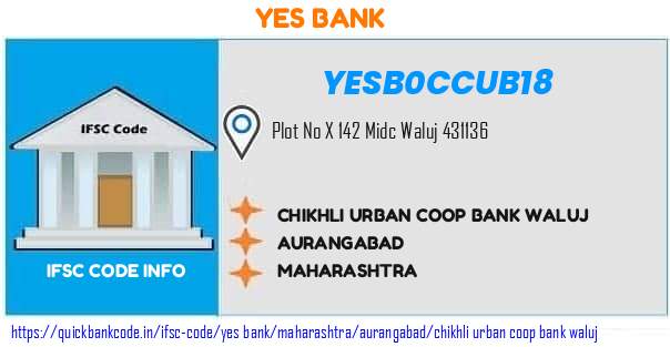 Yes Bank Chikhli Urban Coop Bank Waluj YESB0CCUB18 IFSC Code