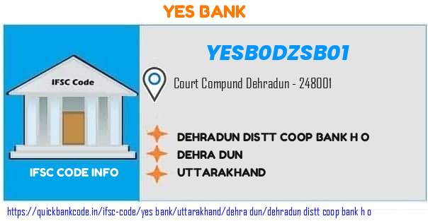 Yes Bank Dehradun Distt Coop Bank H O YESB0DZSB01 IFSC Code