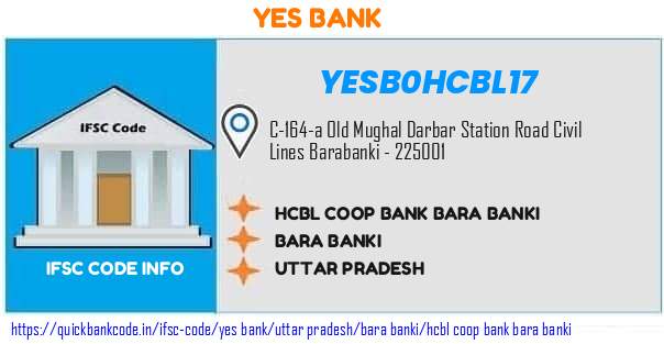 Yes Bank Hcbl Coop Bank Bara Banki YESB0HCBL17 IFSC Code