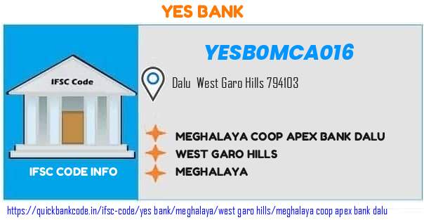 YESB0MCA016 Meghalaya Co-operative Apex Bank. MEGHALAYA COOP APEX BANK DALU