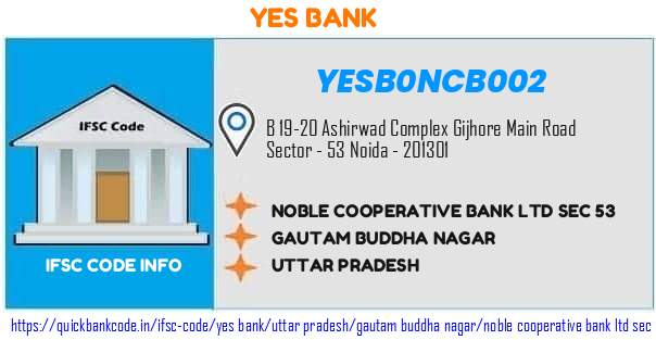 Yes Bank Noble Cooperative Bank  Sec 53 YESB0NCB002 IFSC Code