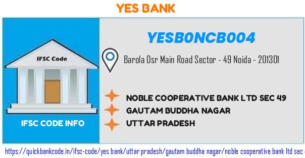Yes Bank Noble Cooperative Bank  Sec 49 YESB0NCB004 IFSC Code
