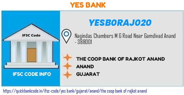 Yes Bank The Coop Bank Of Rajkot Anand YESB0RAJ020 IFSC Code
