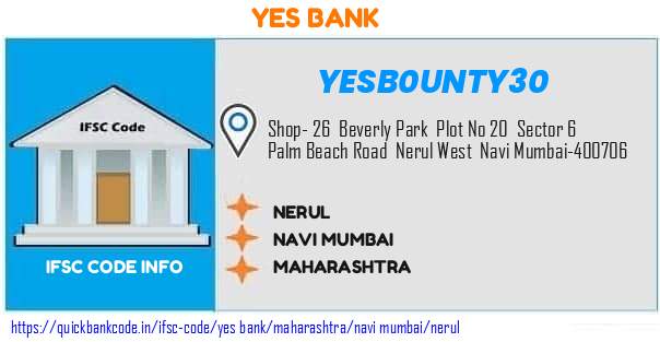 Yes Bank Nerul YESB0UNTY30 IFSC Code